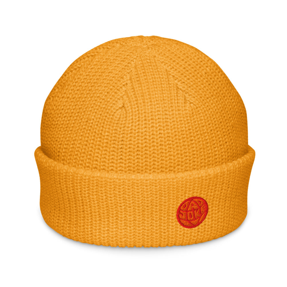 Fisherman Beanie -Gold/Crimson
