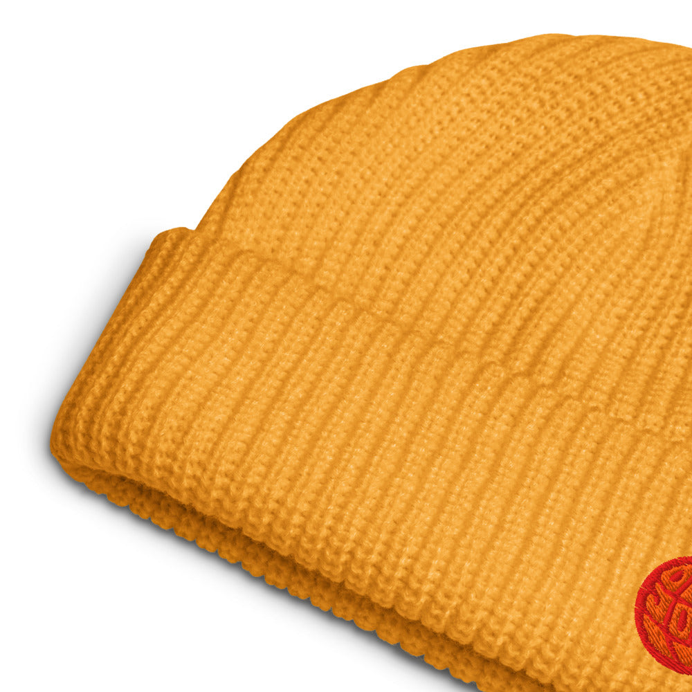 Fisherman Beanie -Gold/Crimson