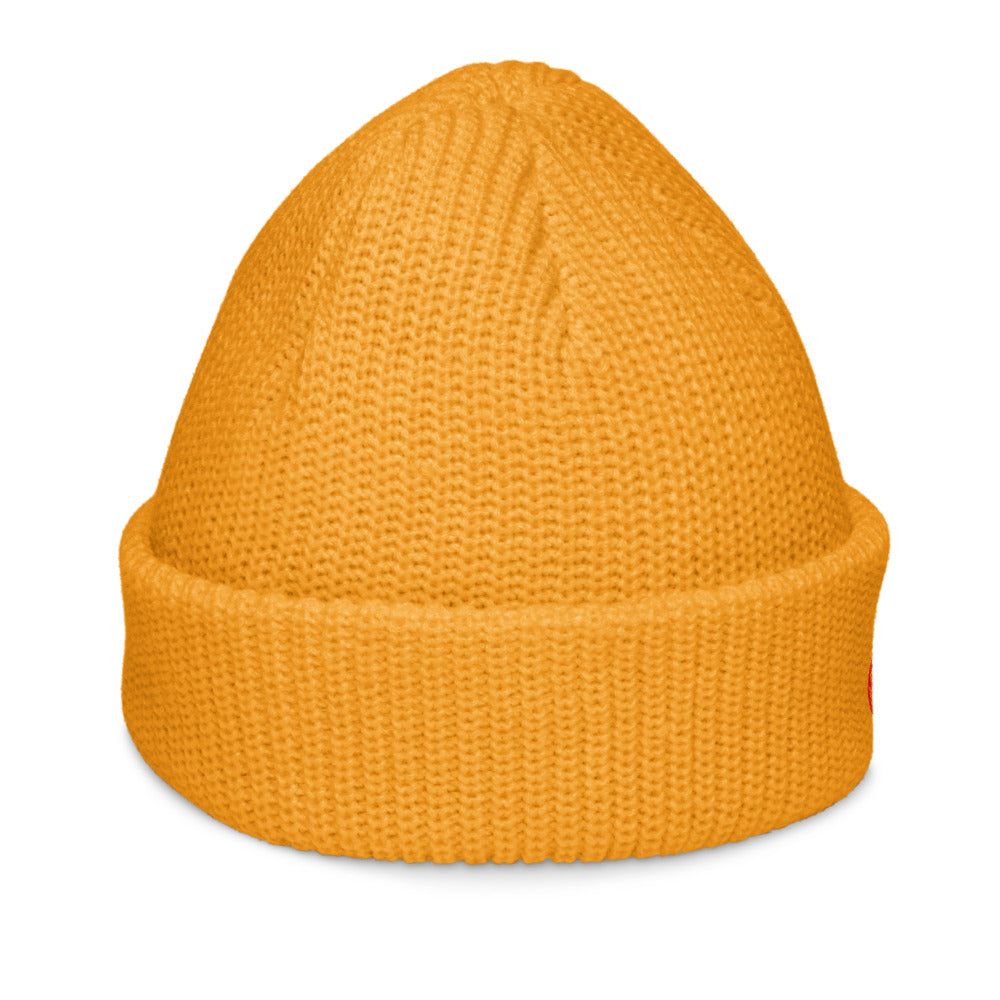 Fisherman Beanie -Gold/Crimson