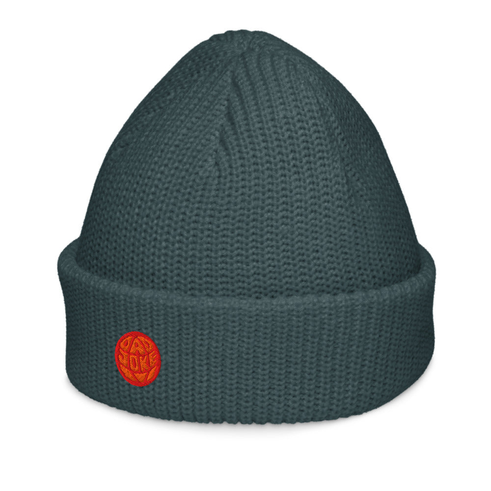 Fisherman Beanie -Dark Slate/Crimson