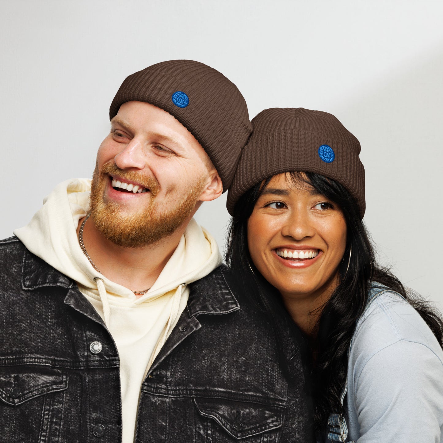 Fisherman Beanie -Walnut/Blue